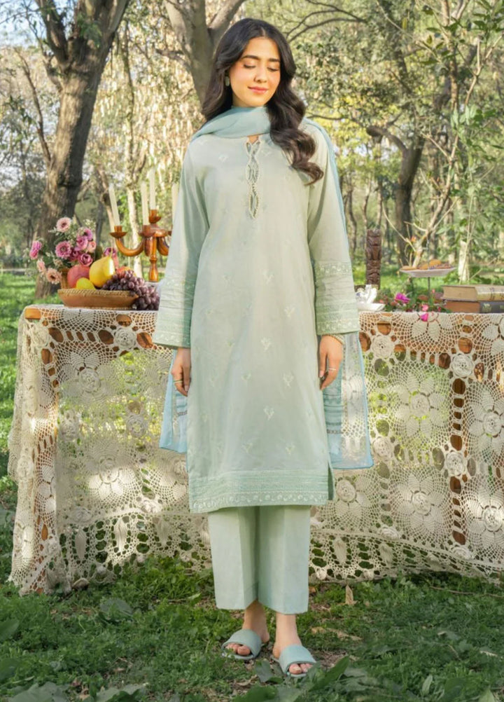 Panache Apparel Pret Embroidered Cotton Lawn 3 Piece Suit Celadon