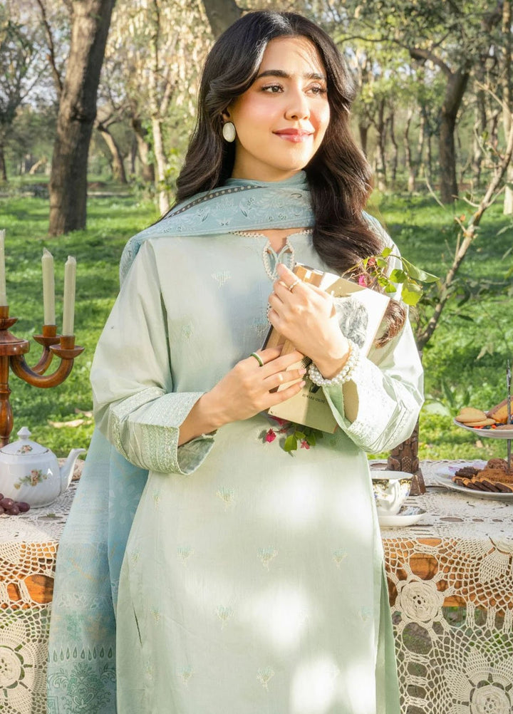 Panache Apparel Pret Embroidered Cotton Lawn 3 Piece Suit Celadon