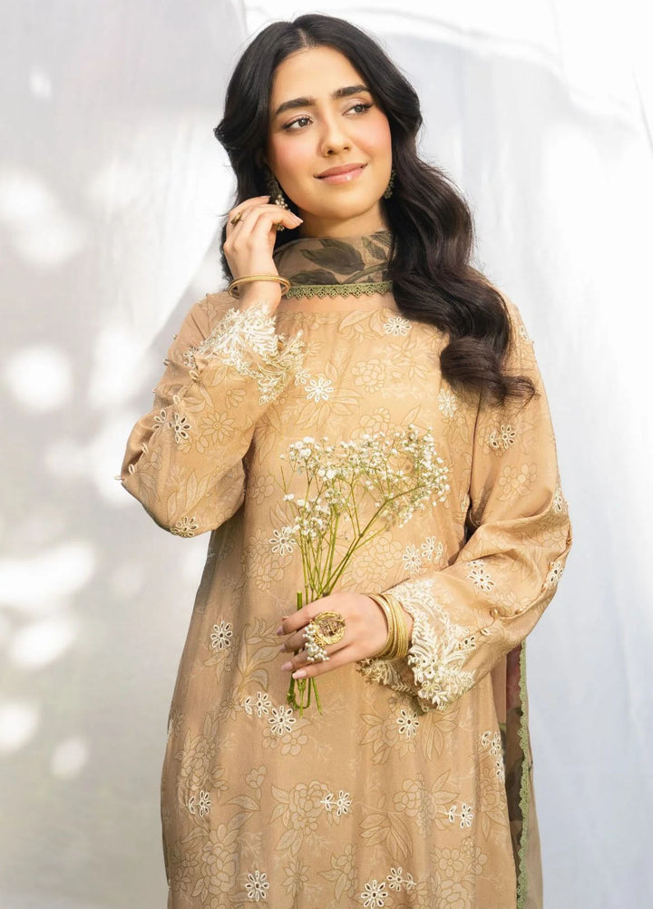 Panache Apparel Pret Embroidered Cotton Lawn 3 Piece Suit Honey Luster