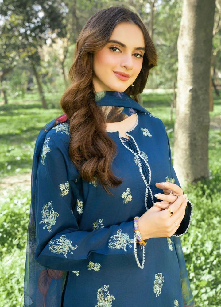 Panache Apparel Pret Embroidered Cotton Lawn 3 Piece Suit Marine