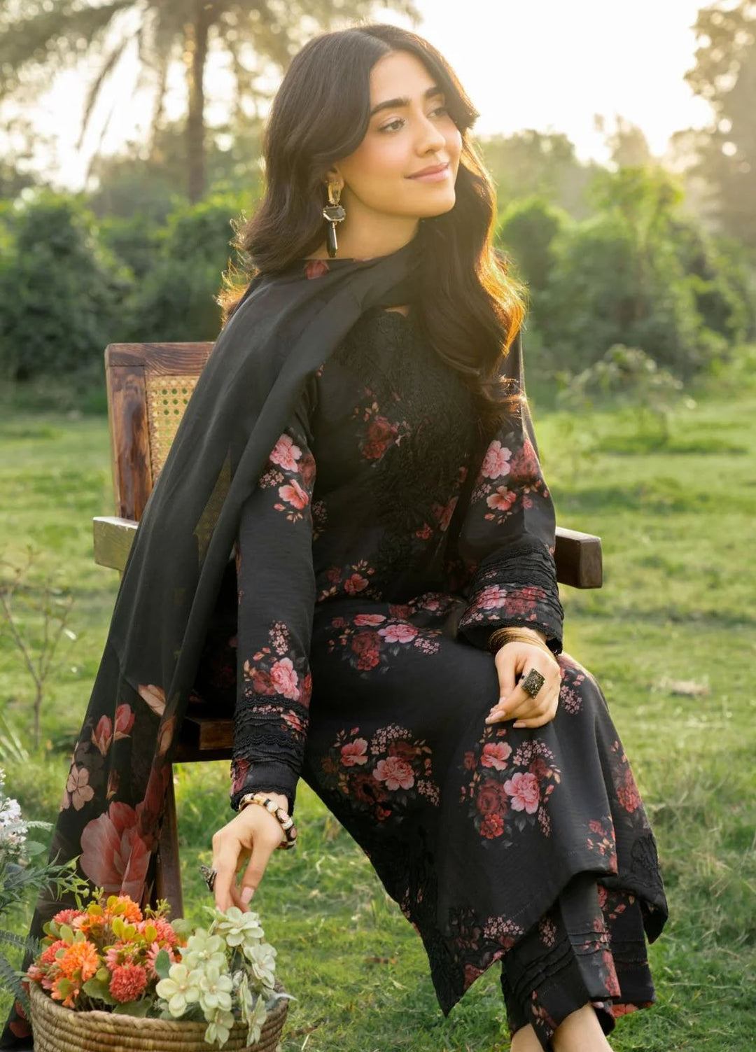 Panache Apparel Pret Embroidered Cotton Lawn 3 Piece Suit Nocturne