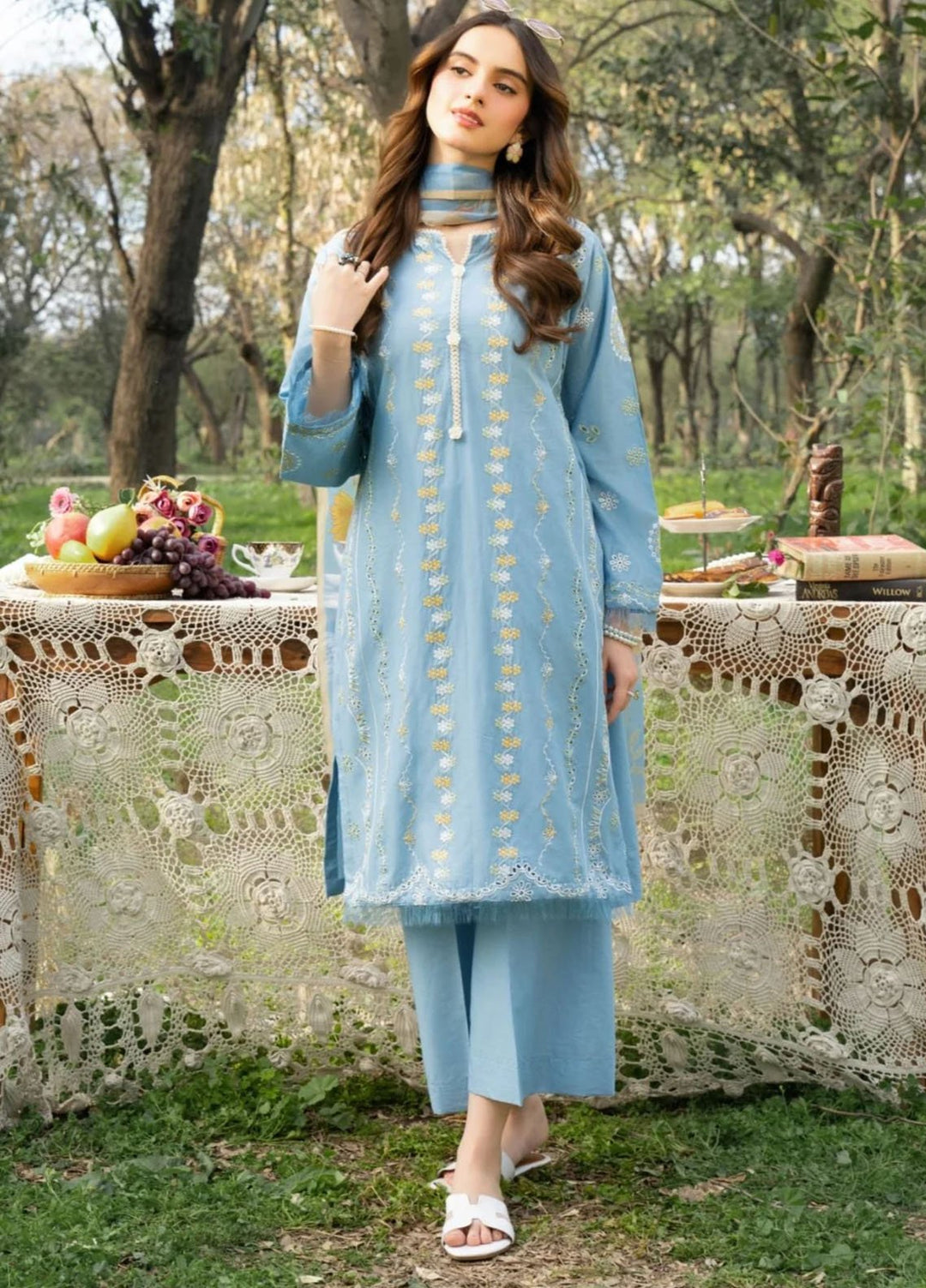 Panache Apparel Pret Embroidered Cotton Lawn 3 Piece Suit Purity