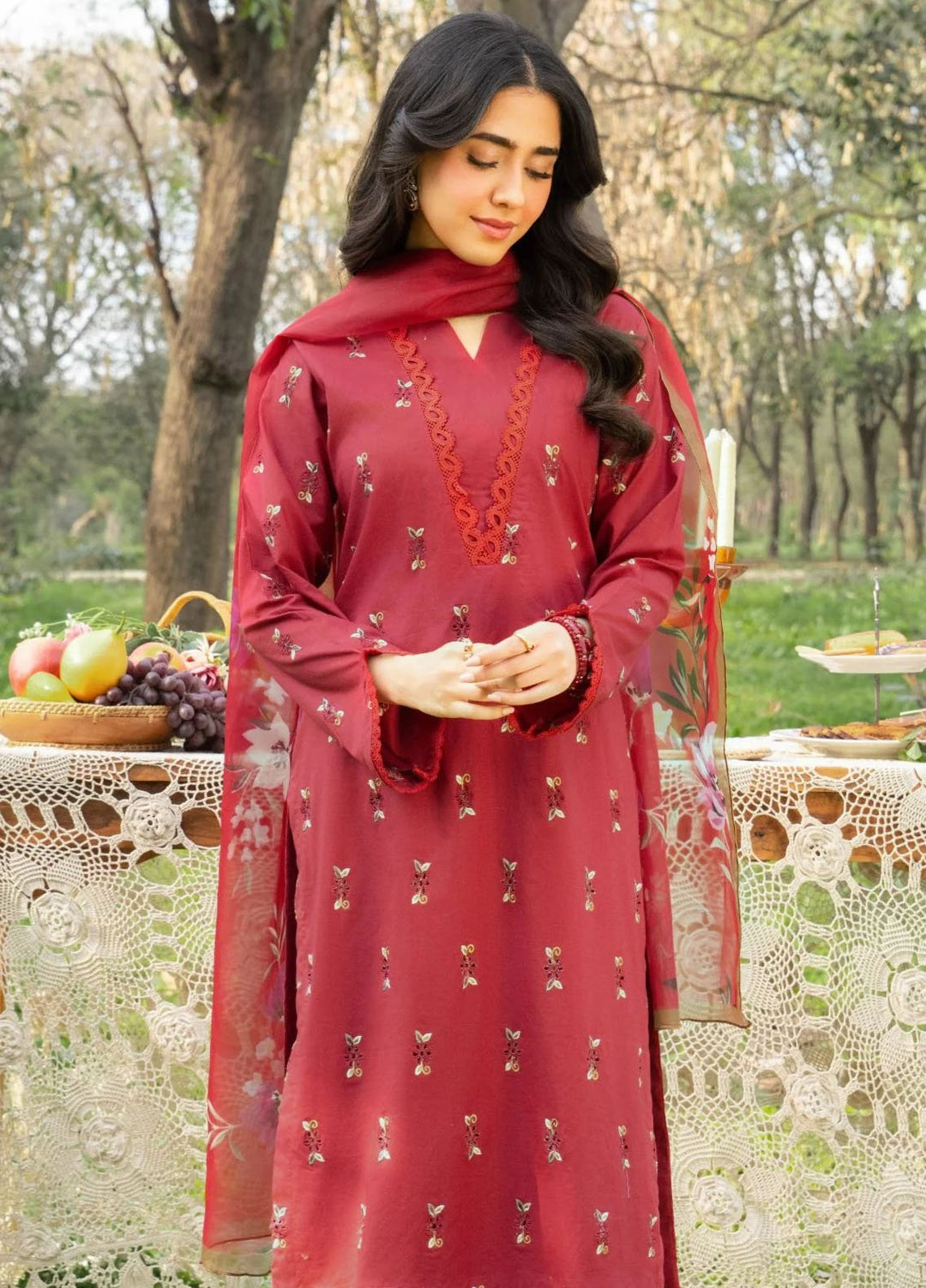 Panache Apparel Pret Embroidered Cotton Lawn 3 Piece Suit Reverie