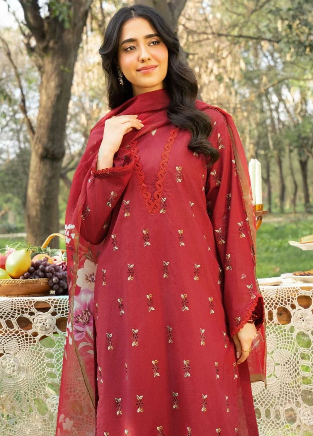 Panache Apparel Pret Embroidered Cotton Lawn 3 Piece Suit Reverie