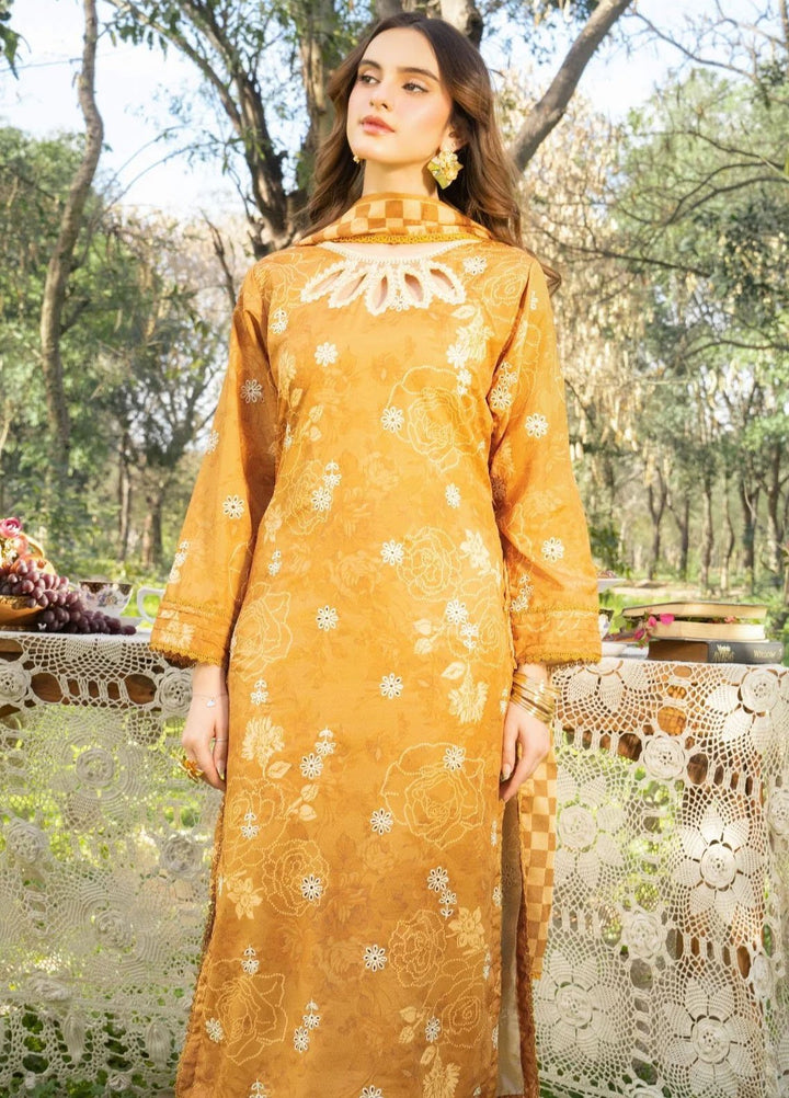 Panache Apparel Pret Embroidered Cotton Lawn 3 Piece Suit Spice