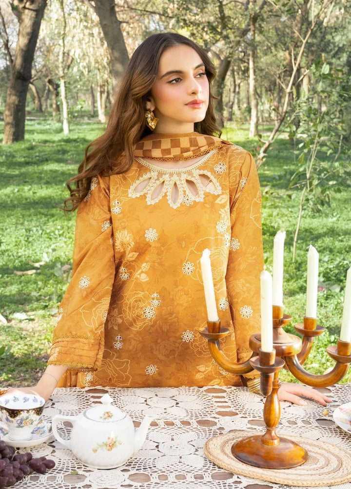 Panache Apparel Pret Embroidered Cotton Lawn 3 Piece Suit Spice