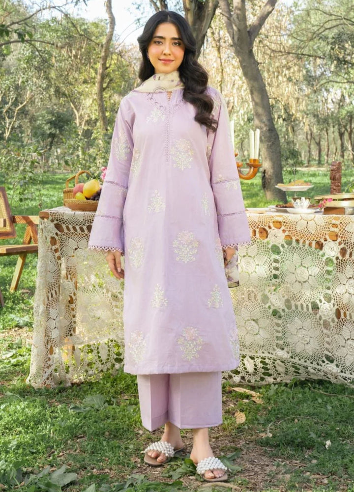 Panache Apparel Pret Embroidered Cotton Lawn 3 Piece Suit Wisteria
