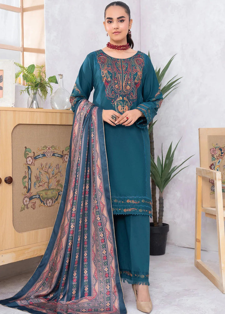 Panache Apparel Pret Embroidered Khaddar 3 Piece Suit Empress
