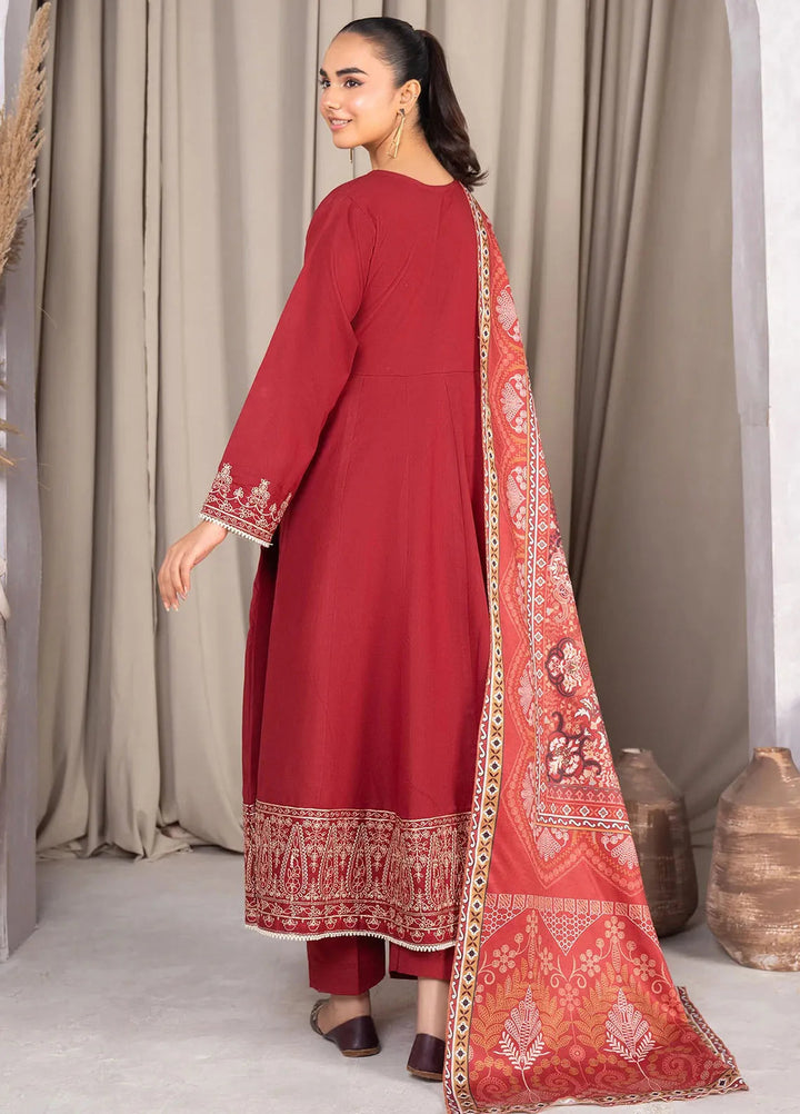 Panache Apparel Pret Embroidered Khaddar 3 Piece Suit Feathers