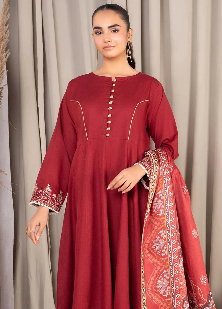 Panache Apparel Pret Embroidered Khaddar 3 Piece Suit Feathers