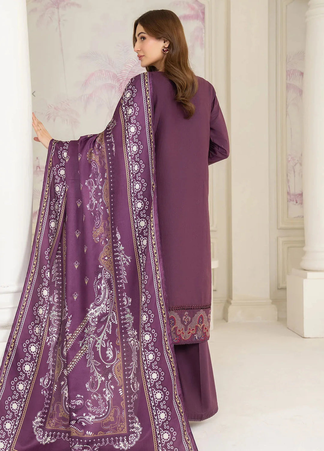 Panache Apparel Pret Embroidered Khaddar 3 Piece Suit Snowfall