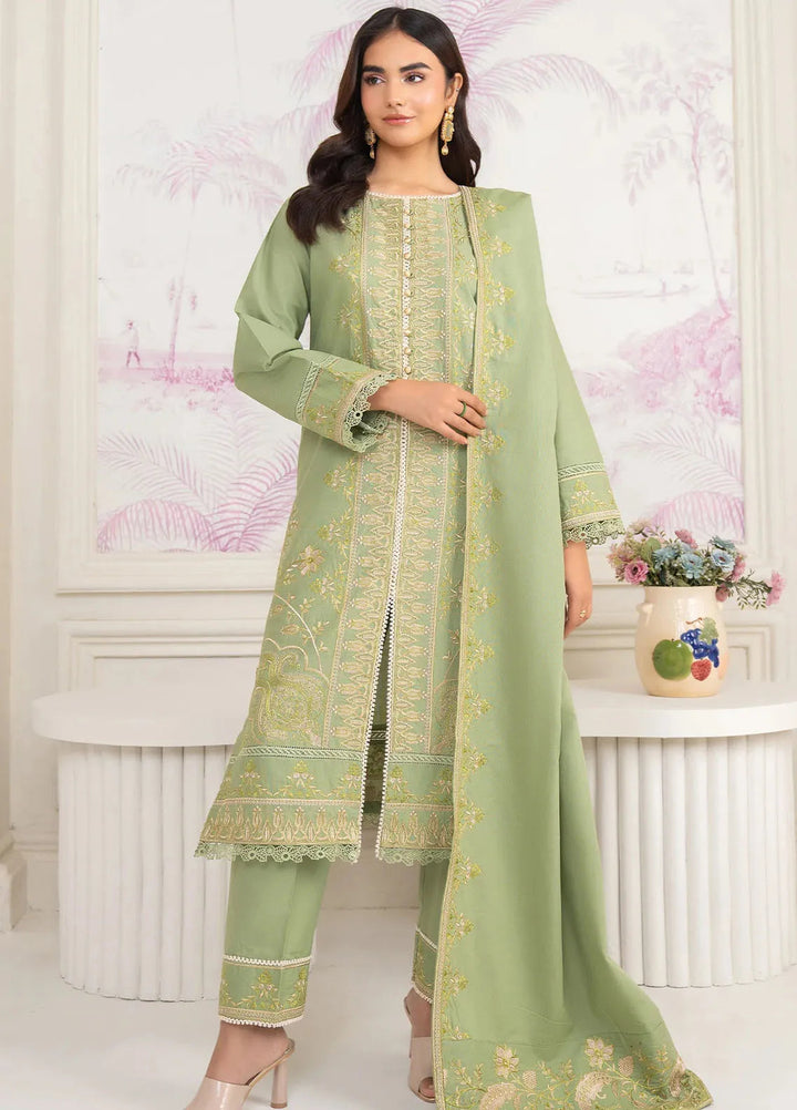 Panache Apparel Pret Embroidered Khaddar 3 Piece Suit Subtle