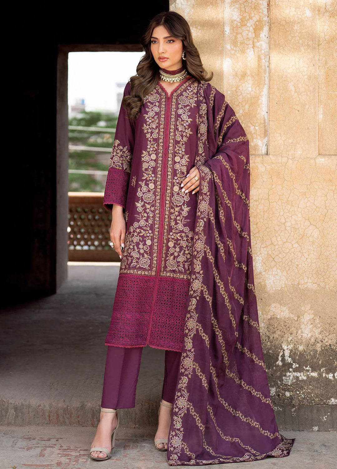 Panache Apparel Pret Embroidered Lawn 2 Piece Suit Almas