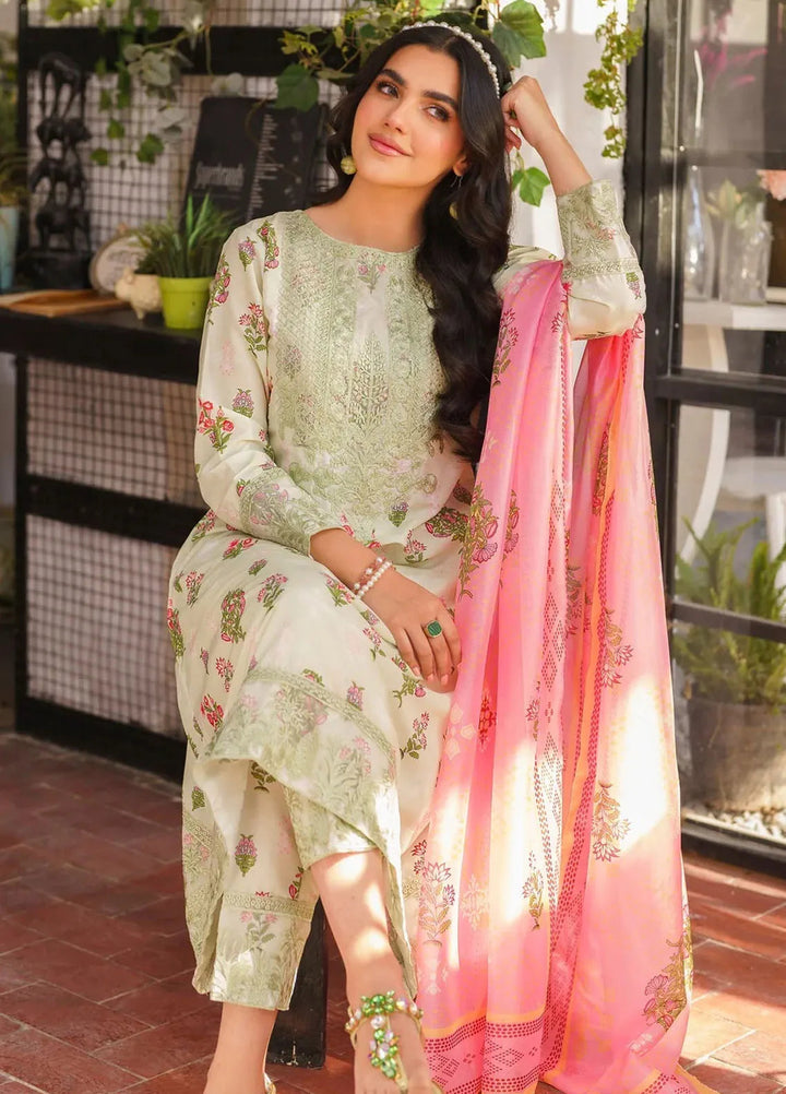 Panache Apparel Pret Embroidered Lawn 3 Piece Suit Olive