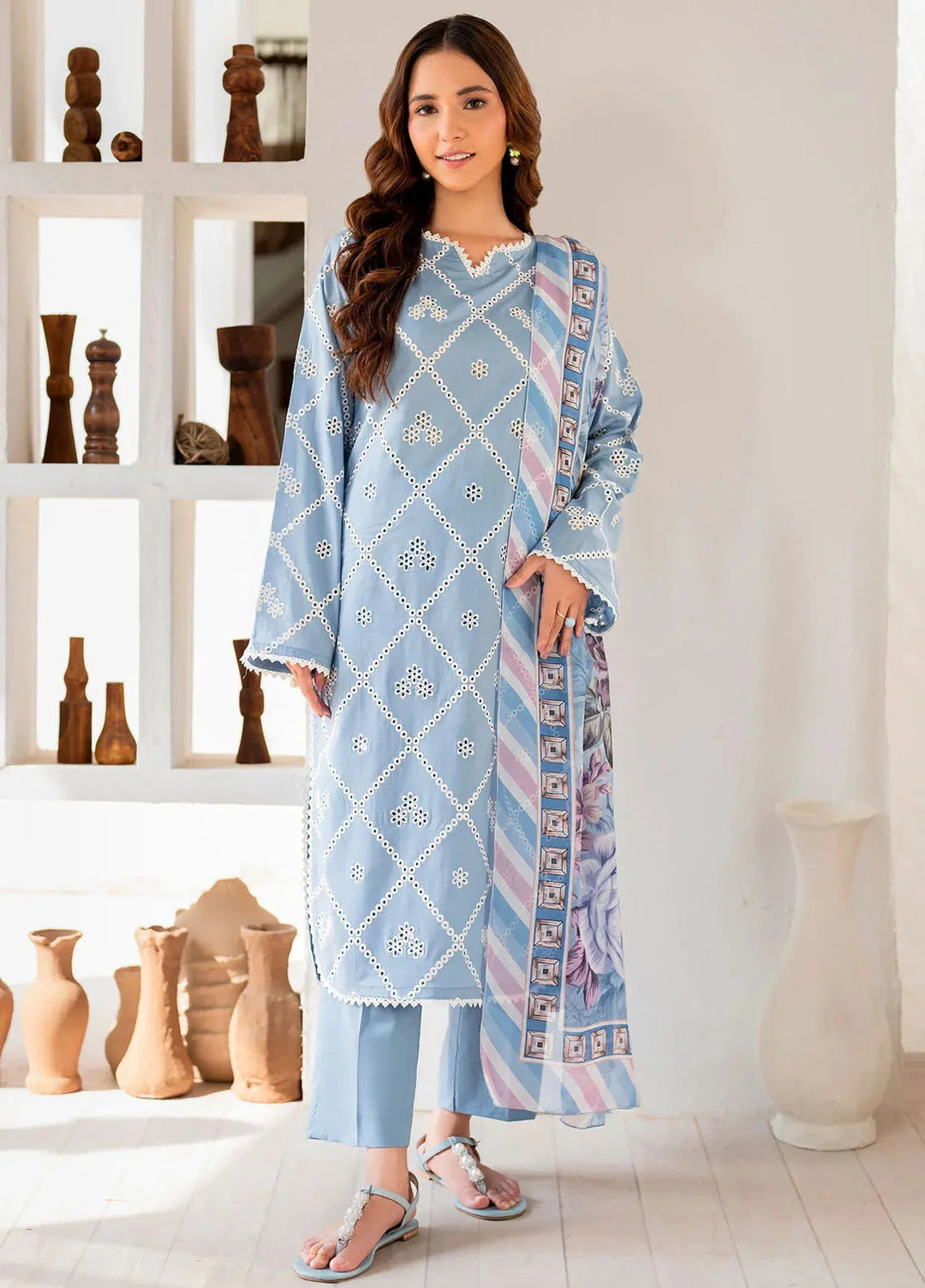 Panache Apparel Pret Embroidered Lawn 3 Piece Suit Vivid