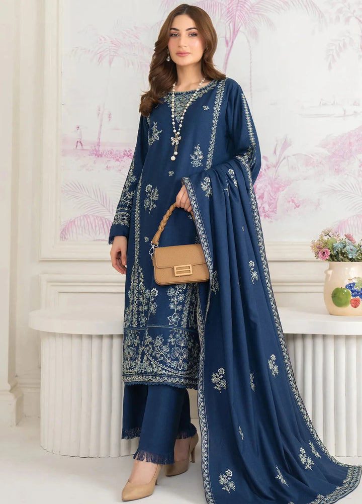 Panache Apparel Pret Embroidered Linen 3 Piece Suit Frosted Dew