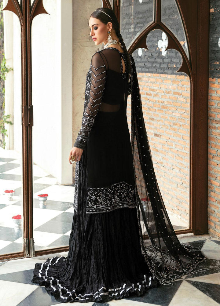 Panache By Ayzel By Afrozeh Embroidered Chiffon Suits Unstitched 3 Piece AAF23PC AZ-V5-01 Mystic Noir - Luxury Collection