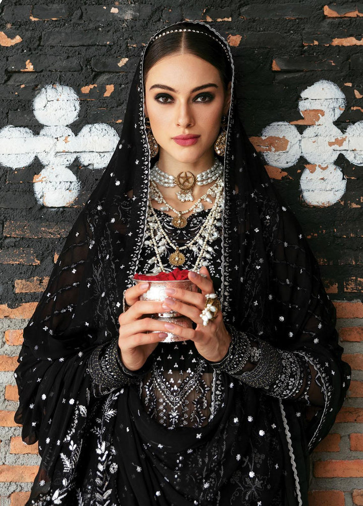 Panache By Ayzel By Afrozeh Embroidered Chiffon Suits Unstitched 3 Piece AAF23PC AZ-V5-01 Mystic Noir - Luxury Collection