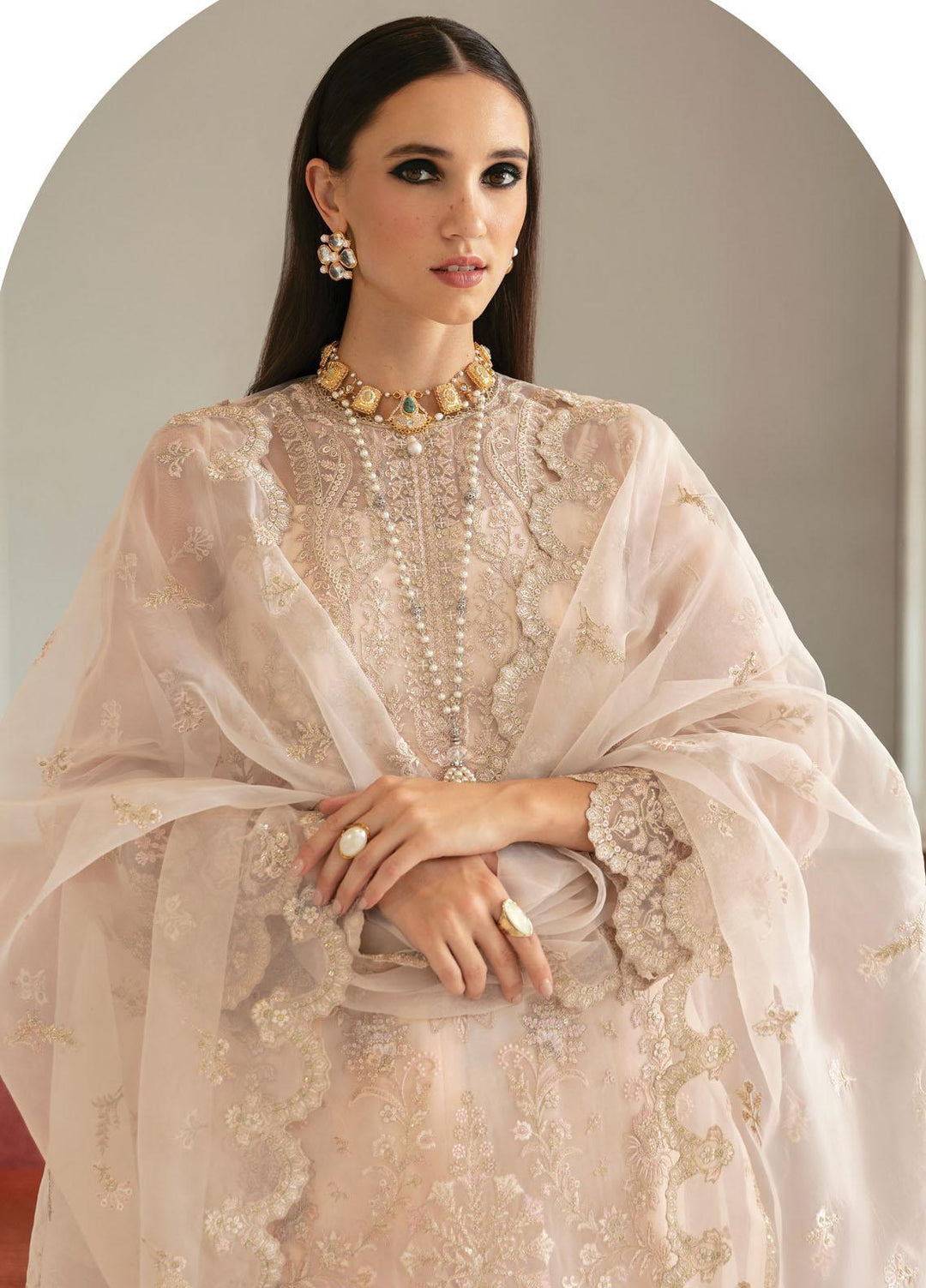 Panache By Ayzel By Afrozeh Embroidered Organza Suits Unstitched 3 Piece AAF23PC AZ-V5-02 Allora - Luxury Collection