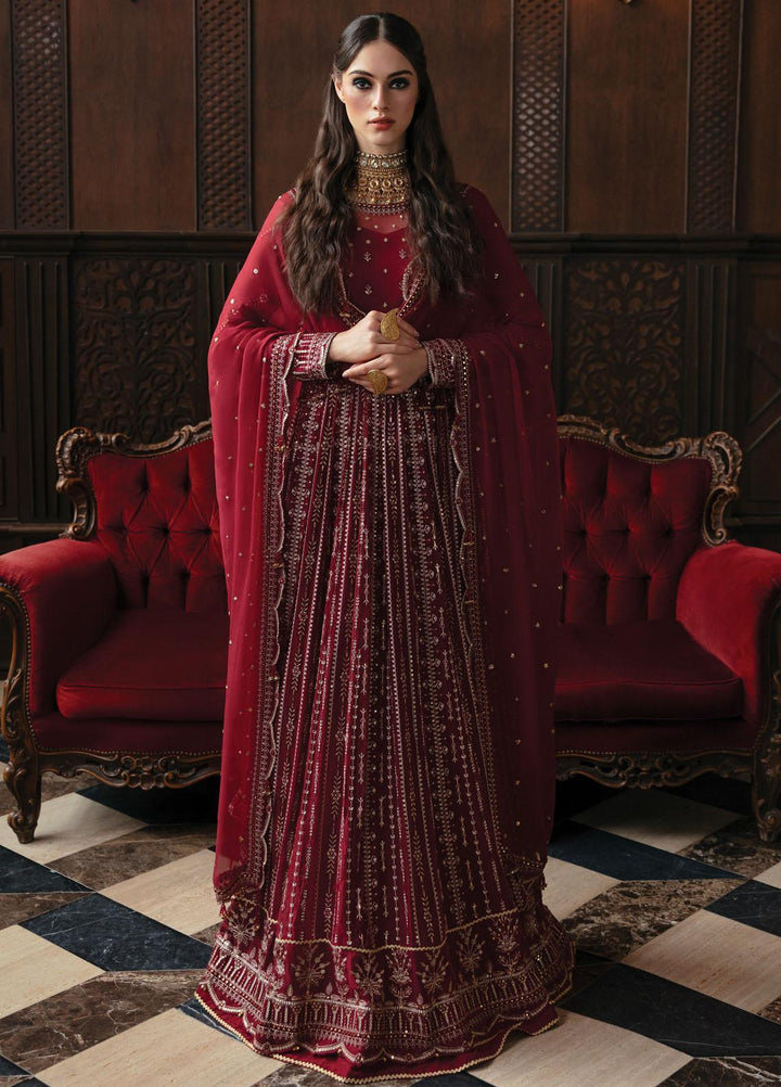 Panache By Ayzel By Afrozeh Embroidered Chiffon Suits Unstitched 3 Piece AAF23PC AZ-V5-03 Sangria - Luxury Collection