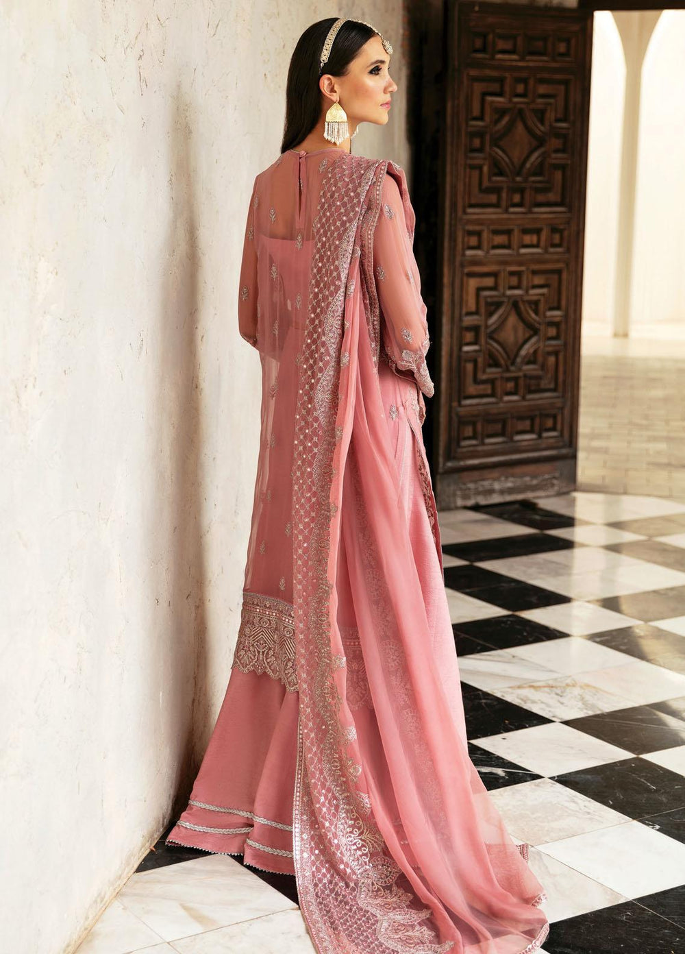Panache By Ayzel By Afrozeh Embroidered Chiffon Suits Unstitched 3 Piece AAF23PC AZ-V5-08 Sakura - Luxury Collection