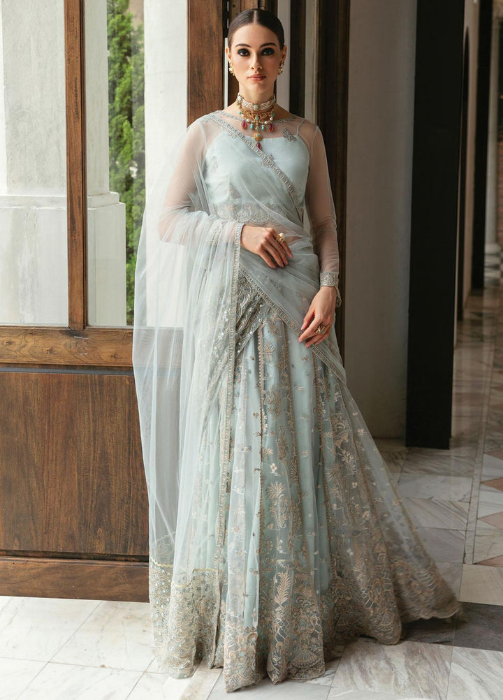 Panache By Ayzel By Afrozeh Embroidered Net Suits Unstitched 3 Piece AAF23PC AZ-V5-09 Marina - Luxury Collection