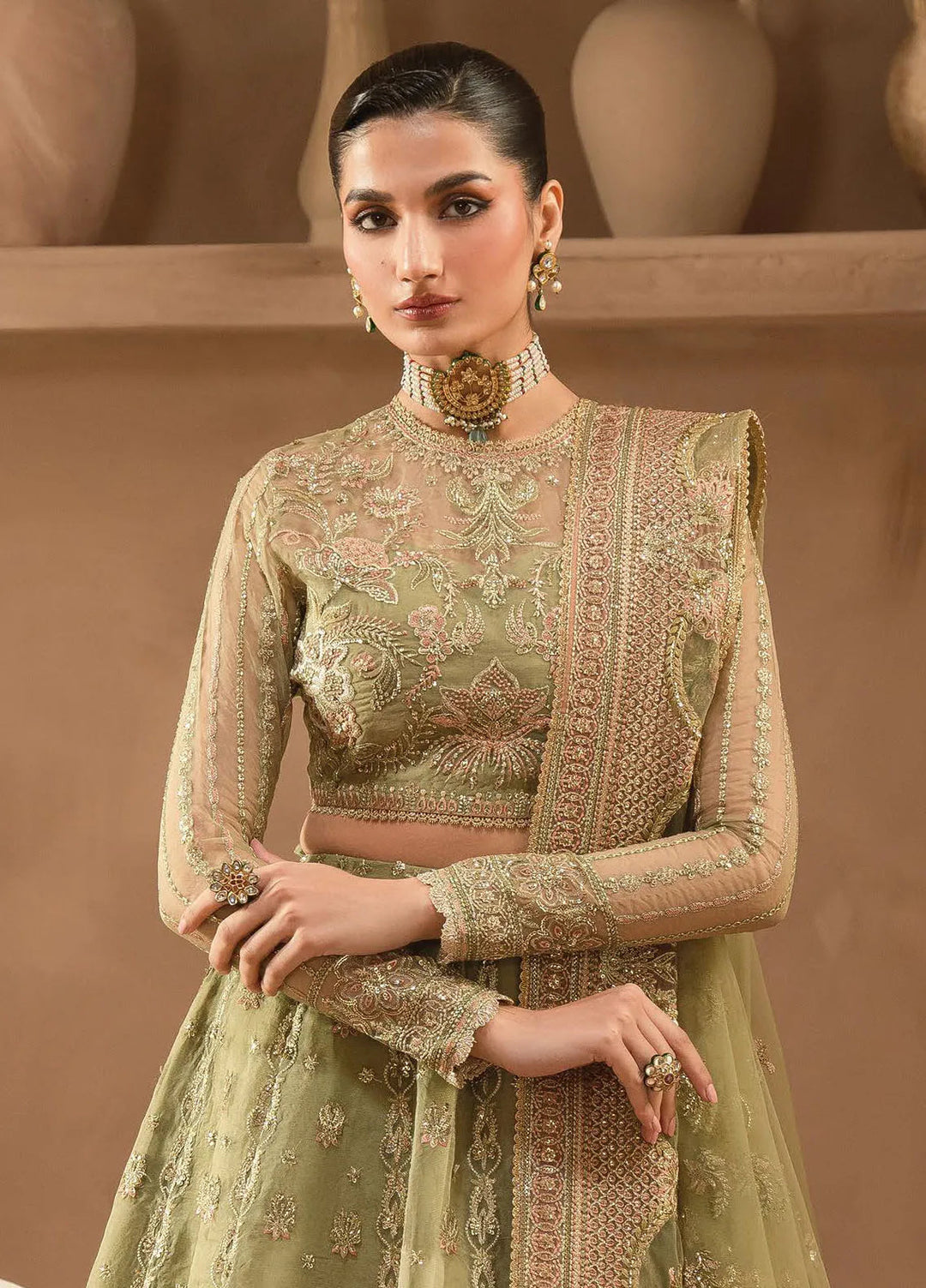 Panache by Ayzel Embroidered Organza Suit Unstitched 3 Piece AAF24PF D-02 Inessa - Formals Collection