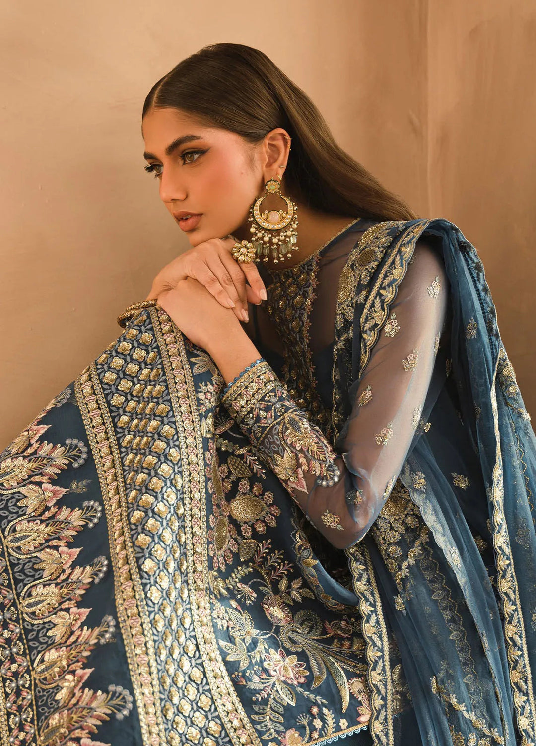 Panache by Ayzel Embroidered Organza Suit Unstitched 3 Piece AAF24PF D-03 Lara - Formals Collection
