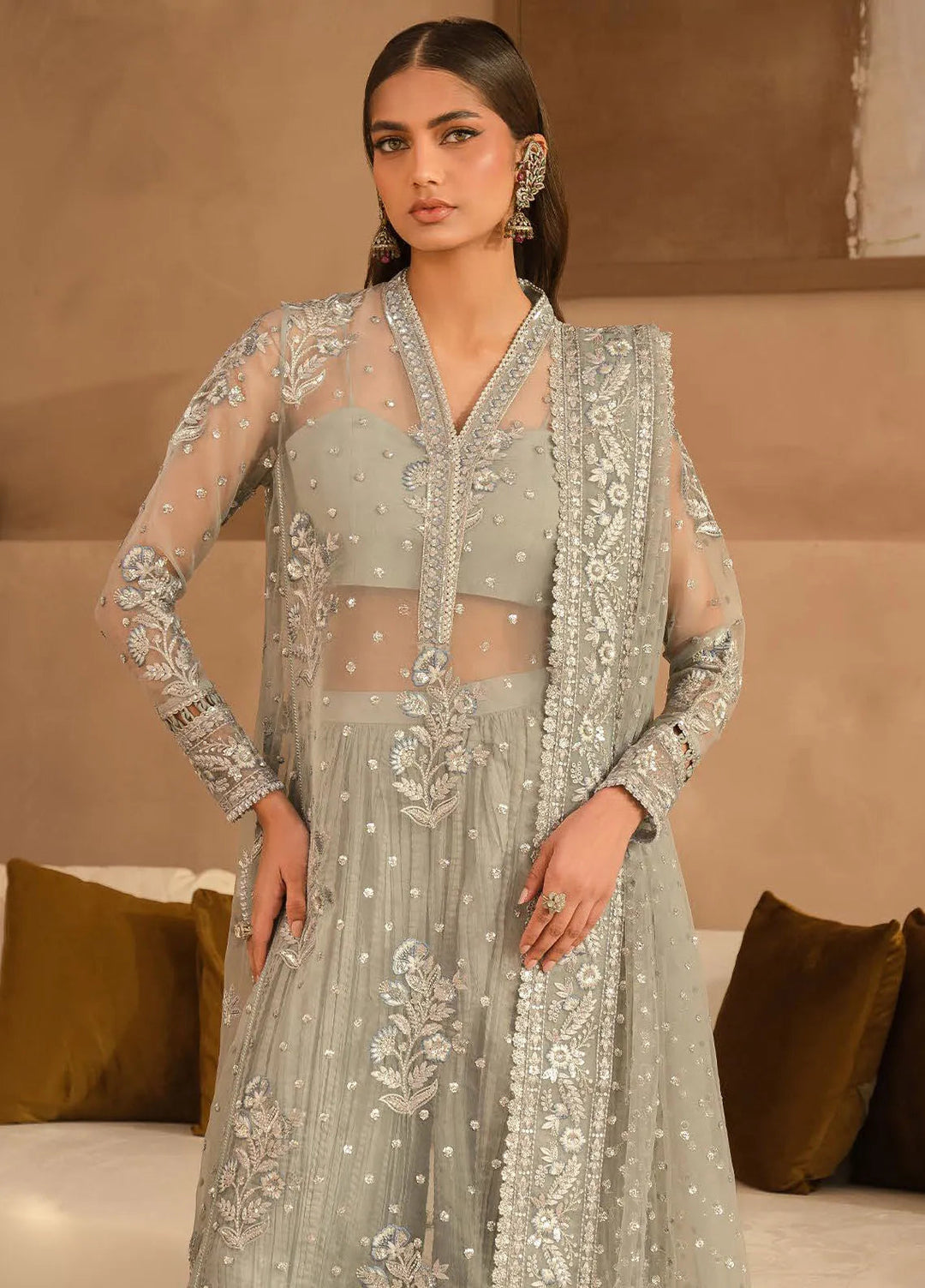 Panache by Ayzel Embroidered Organza Suit Unstitched 3 Piece AAF24PF D-05 Dasha - Formals Collection