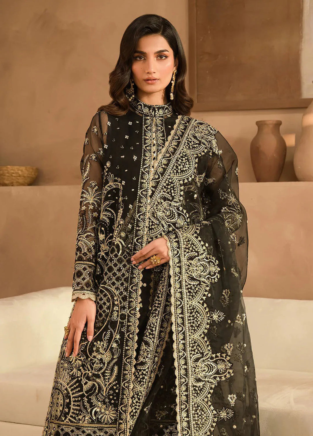 Panache by Ayzel Embroidered Organza Suit Unstitched 3 Piece AAF24PF D-06 Orina - Formals Collection