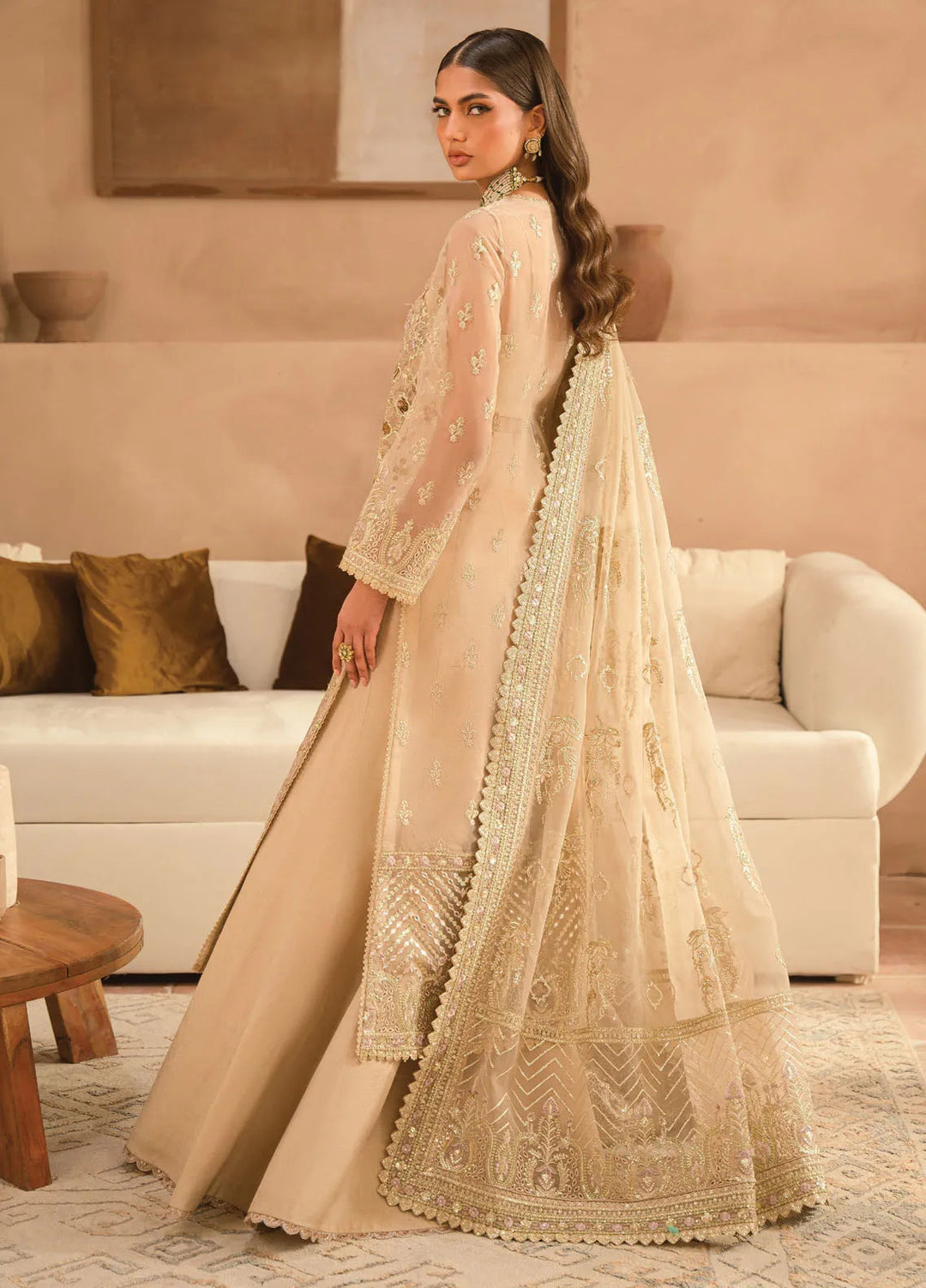Panache by Ayzel Embroidered Organza Suit Unstitched 3 Piece AAF24PF D-08 Rusa - Formals Collection