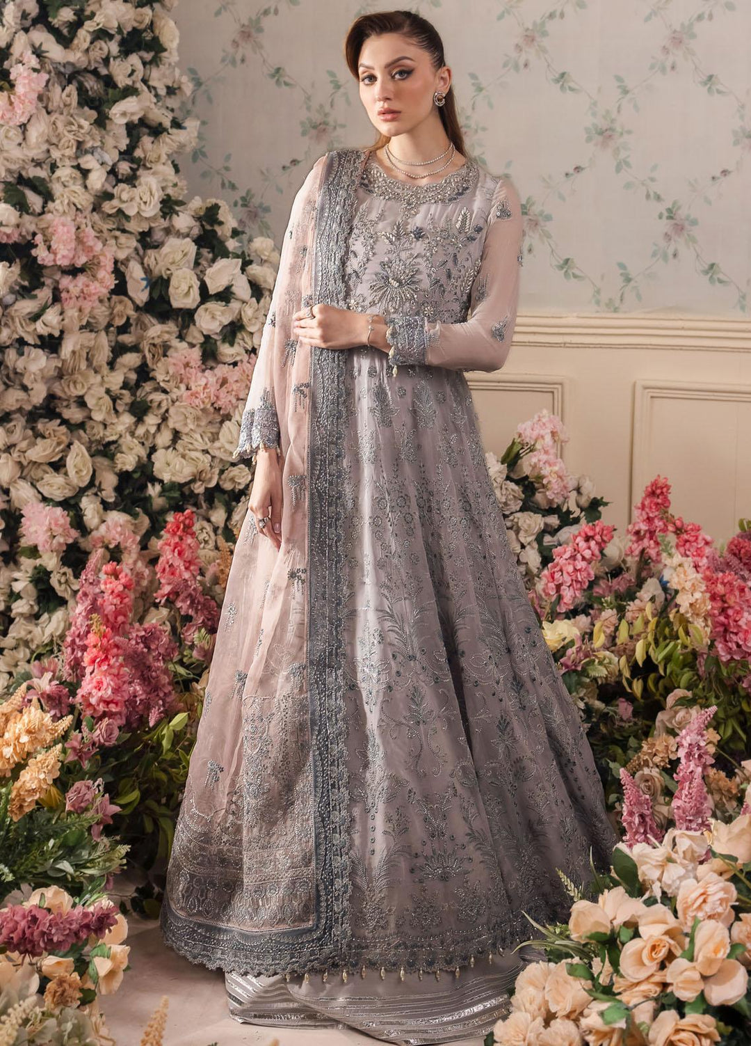 Panache By Saad Shaikh Embroidered Chiffon Suits Unstitched 4 Piece SSK24P Insiya - Luxury Collection