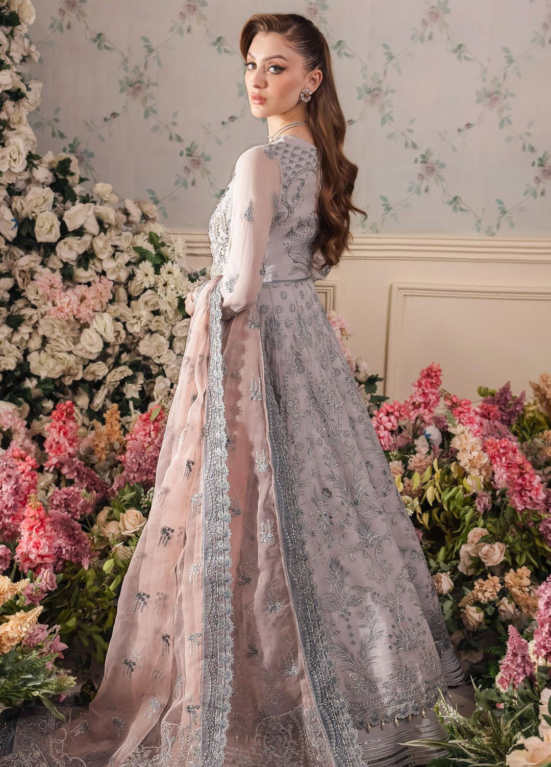 Panache By Saad Shaikh Embroidered Chiffon Suits Unstitched 4 Piece SSK24P Insiya - Luxury Collection