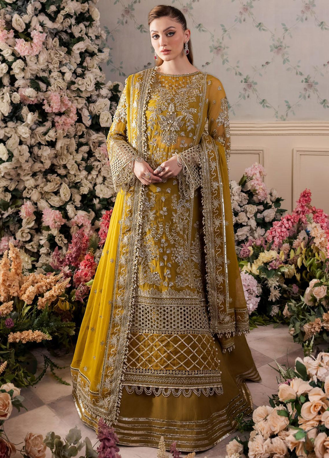 Panache By Saad Shaikh Embroidered Chiffon Suits Unstitched 4 Piece SSK24P Ramz - Luxury Collection