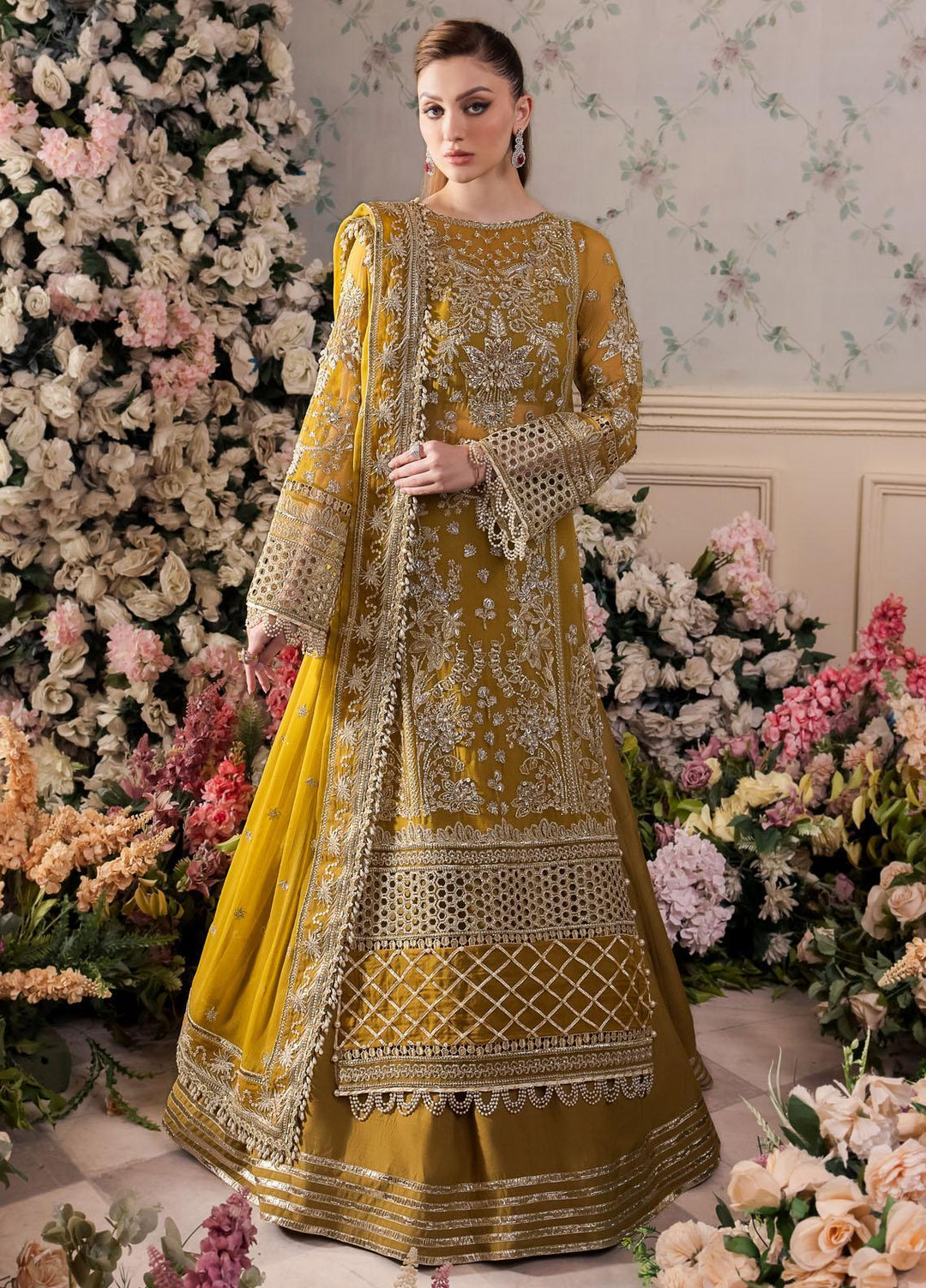 Panache By Saad Shaikh Embroidered Chiffon Suits Unstitched 4 Piece SSK24P Ramz - Luxury Collection