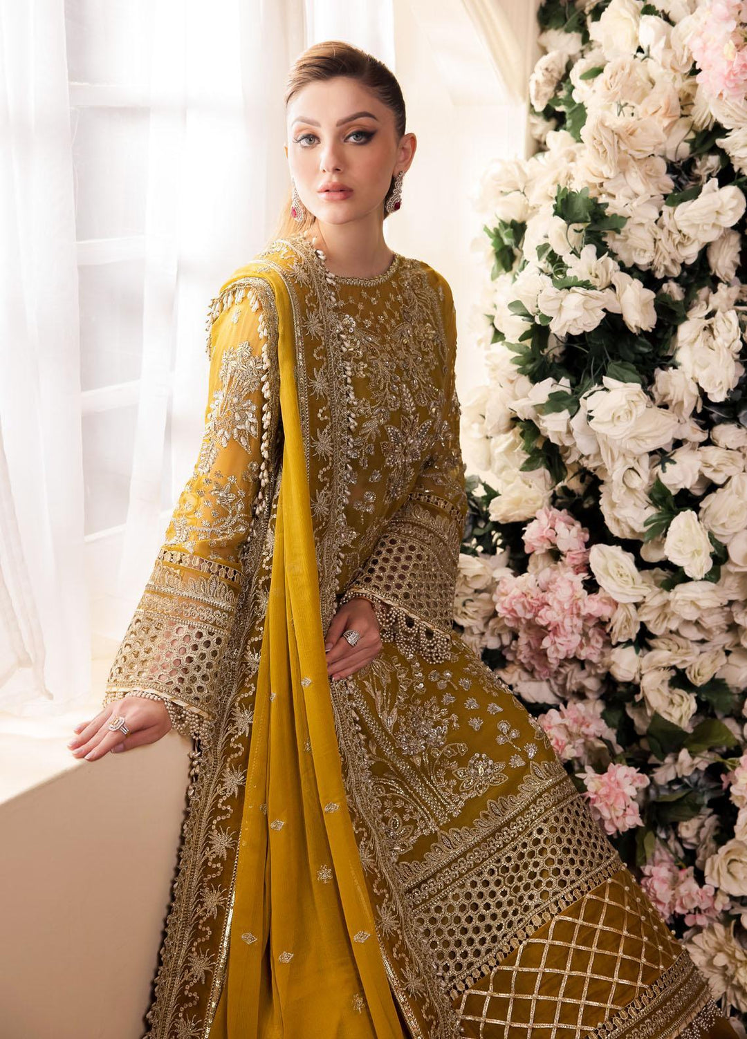Panache By Saad Shaikh Embroidered Chiffon Suits Unstitched 4 Piece SSK24P Ramz - Luxury Collection