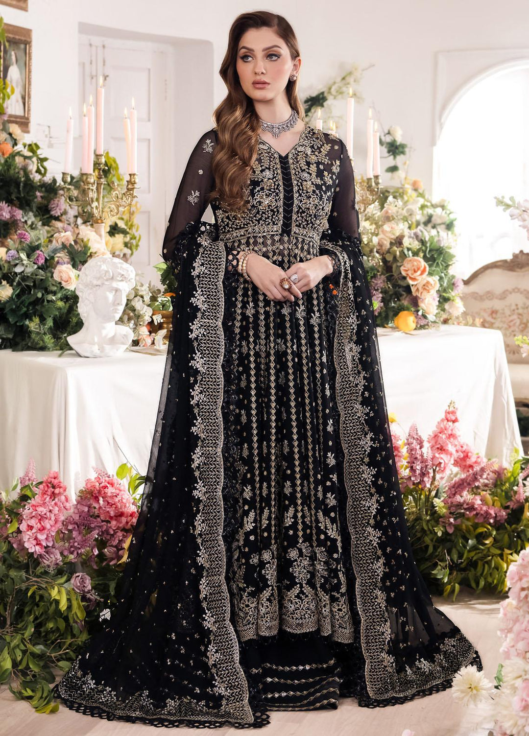 Panache By Saad Shaikh Embroidered Chiffon Suits Unstitched 4 Piece SSK24P Rayam - Luxury Collection