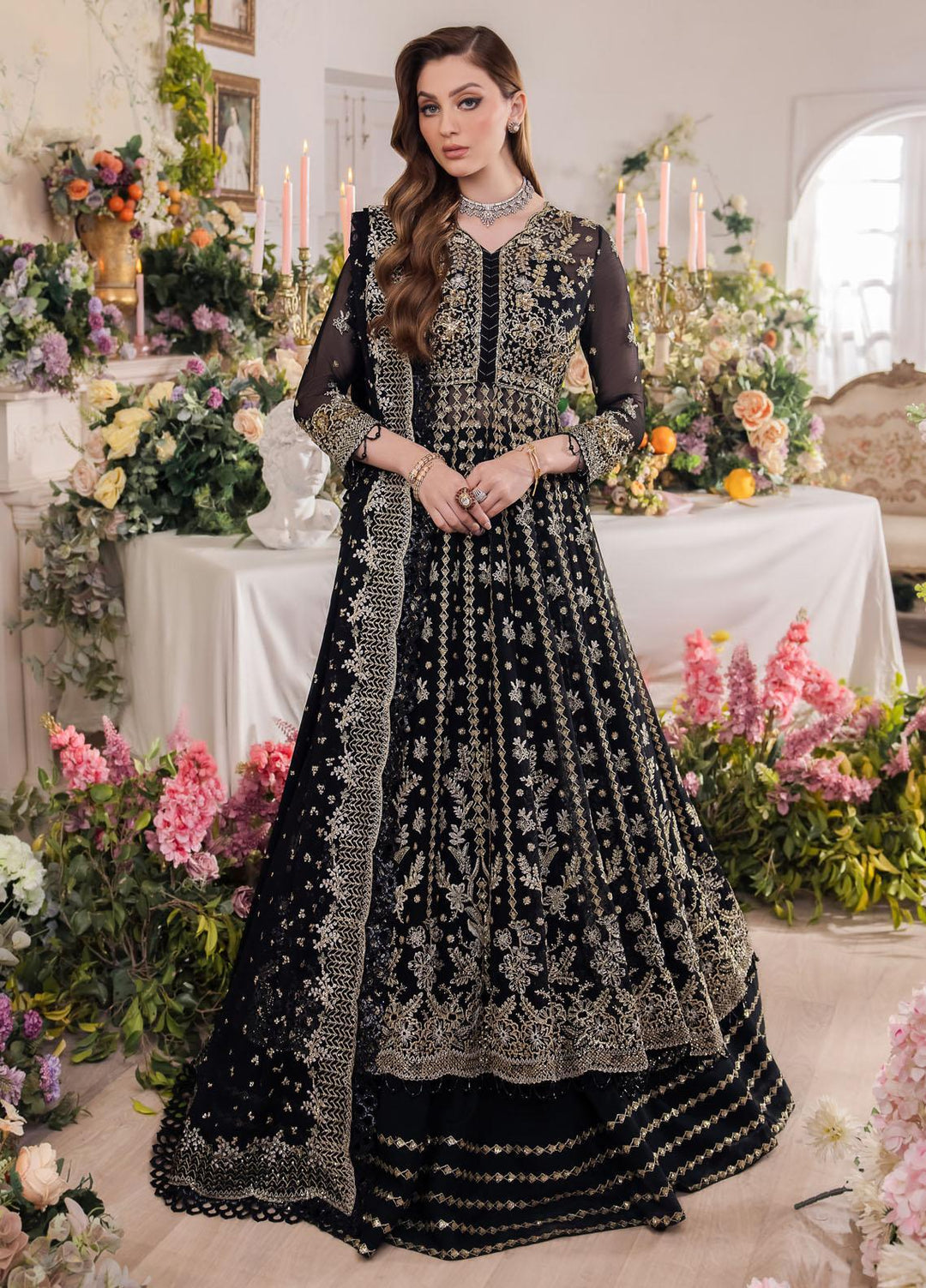 Panache By Saad Shaikh Embroidered Chiffon Suits Unstitched 4 Piece SSK24P Rayam - Luxury Collection