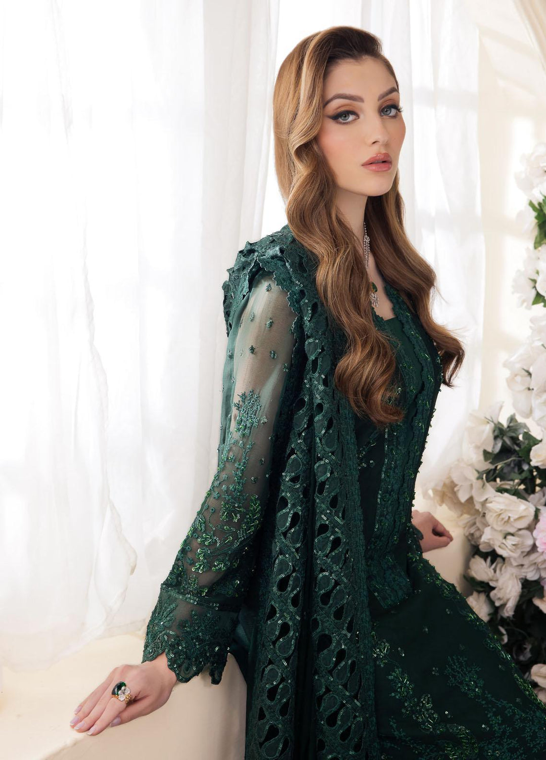 Panache By Saad Shaikh Embroidered Chiffon Suits Unstitched 4 Piece SSK24P Sabeen - Luxury Collection