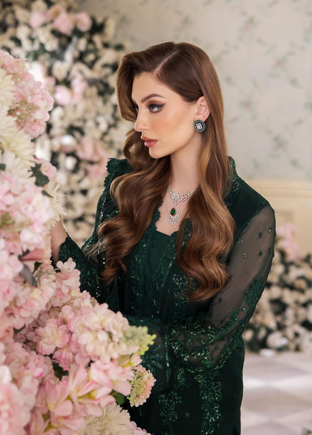 Panache By Saad Shaikh Embroidered Chiffon Suits Unstitched 4 Piece SSK24P Sabeen - Luxury Collection