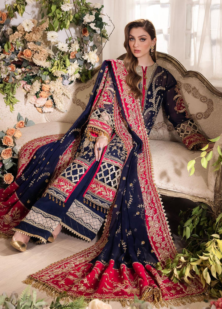 Panache By Saad Shaikh Embroidered Chiffon Suits Unstitched 4 Piece SSK24P Zofiya - Luxury Collection