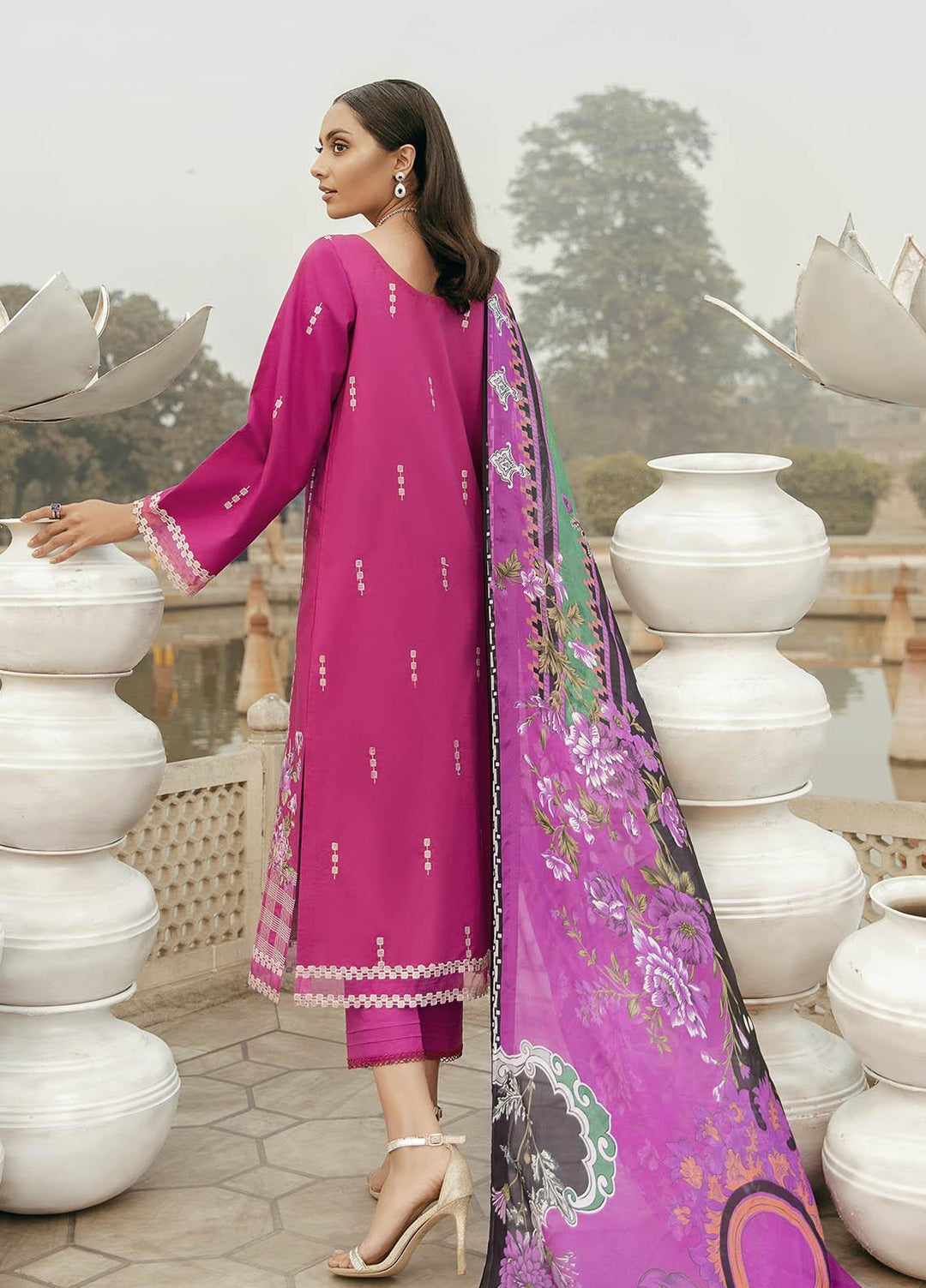 Dastaan By Panache Embroidered Lawn Suits Unstitched 3 Piece PN21D 02 - Luxury Collection