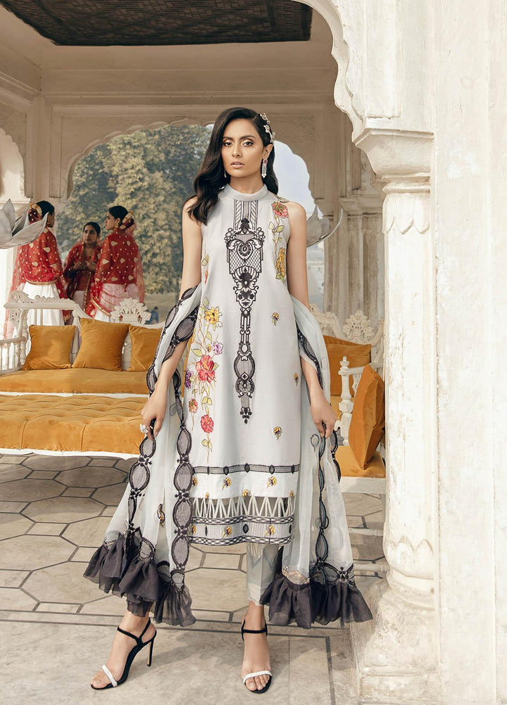 Dastaan By Panache Embroidered Lawn Suits Unstitched 3 Piece PN21D 03 - Luxury Collection