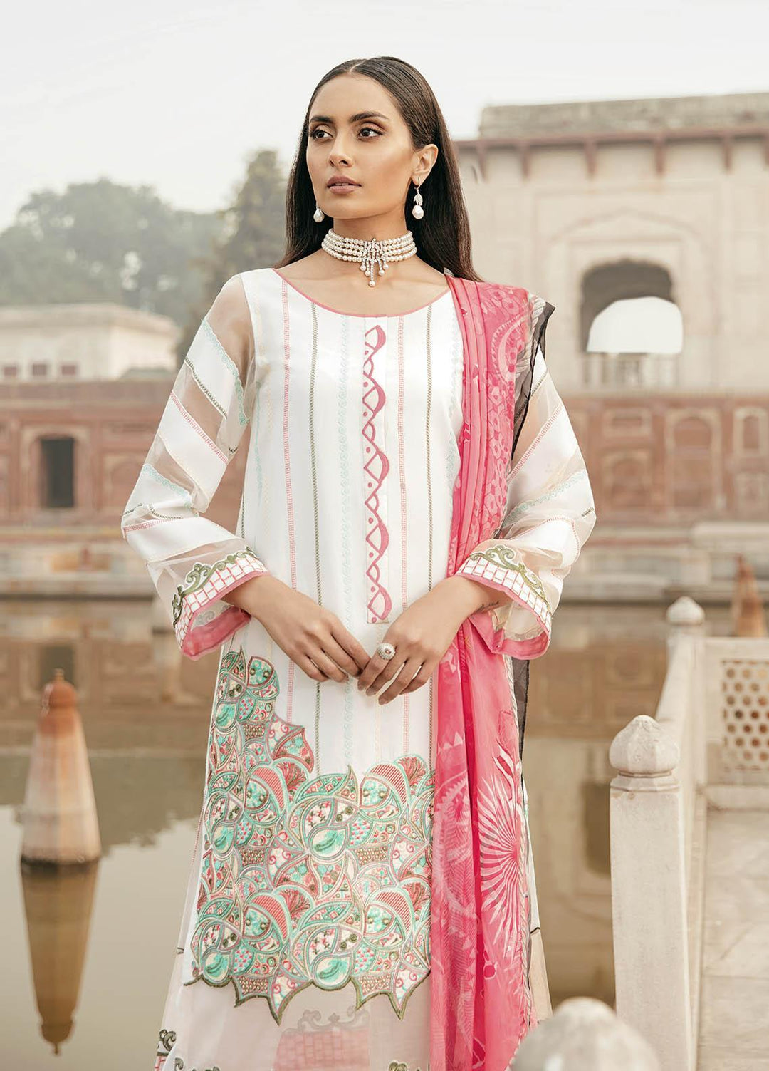 Dastaan By Panache Embroidered Lawn Suits Unstitched 3 Piece PN21D 12 - Luxury Collection