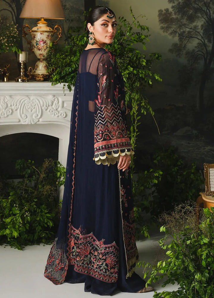 Paras by Pasha Embroidered Chiffon Suit Unstitched 3 Piece PBP24A PR102-Midnight - Luxury Collection