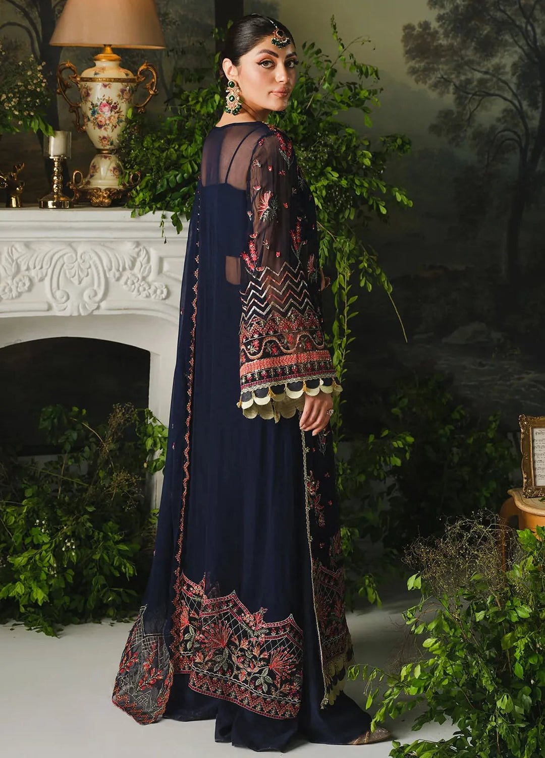 Paras by Pasha Embroidered Chiffon Suit Unstitched 3 Piece PBP24A PR102-Midnight - Luxury Collection