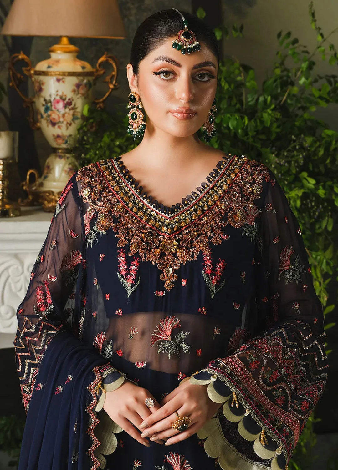 Paras by Pasha Embroidered Chiffon Suit Unstitched 3 Piece PBP24A PR102-Midnight - Luxury Collection