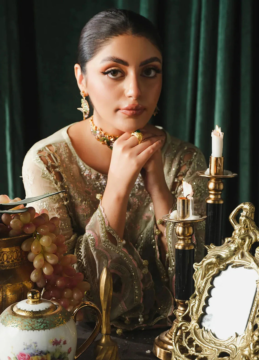 Paras by Pasha Embroidered Chiffon Suit Unstitched 3 Piece PBP24A PR103-Regalia - Luxury Collection