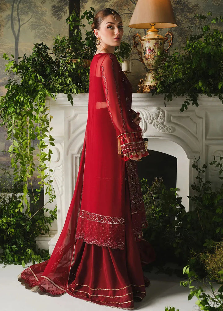 Paras by Pasha Embroidered Chiffon Suit Unstitched 3 Piece PBP24A PR106-Berry - Luxury Collection