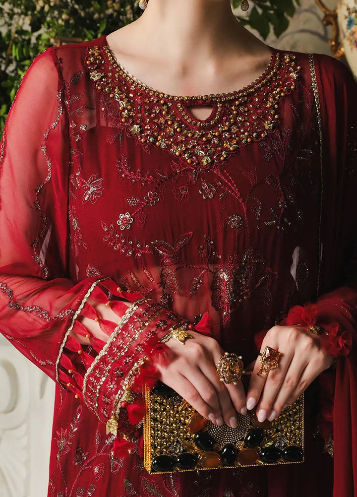 Paras by Pasha Embroidered Chiffon Suit Unstitched 3 Piece PBP24A PR106-Berry - Luxury Collection